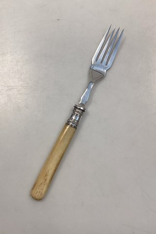 Foreign Silver Plated Lunch Fork with handle of Bone