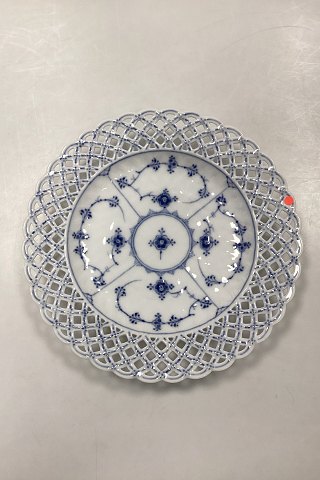 Royal Copenhagen Blue Fluted Full Lace Flat Plate with open-work border No. 
1/1098