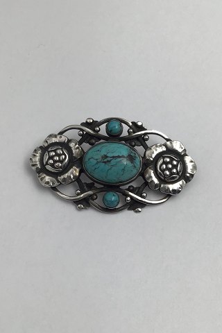 Georg Jensen Sterling Silver Brooch No. 89 (Turquoise)