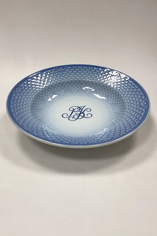 Bing and Grondahl Blue Tone Hotel with Logo Large Deep Plate No. 714/1008
