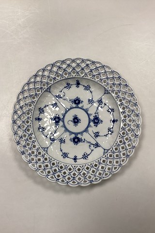 Royal Copenhagen Blue Fluted Full Lace Flat Plate with open-work border No. 
1/1098