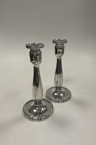Georg Jensen Sterling Silver Pair of Candlesticks No. 119