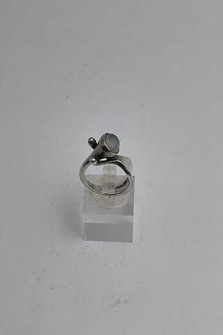 Georg Jensen Sterling Silver Ring with Moonstone By Torun No. 152