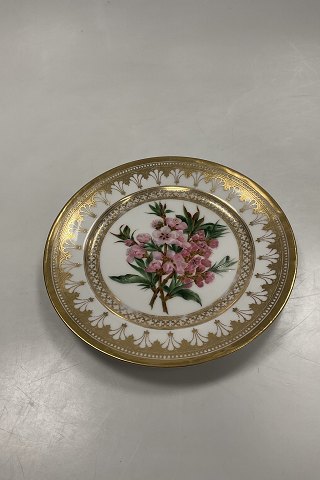 Royal Copenhagen Antique Plate with Flower Motif and gold. Signed by Christian  Klein from 1820-1850