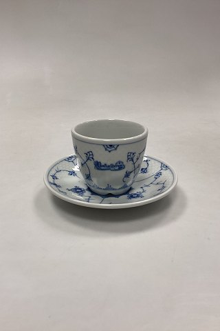 Bing and Grøndahl Blue Fluted Hotel with Logo Coffee and Saucer No. 744