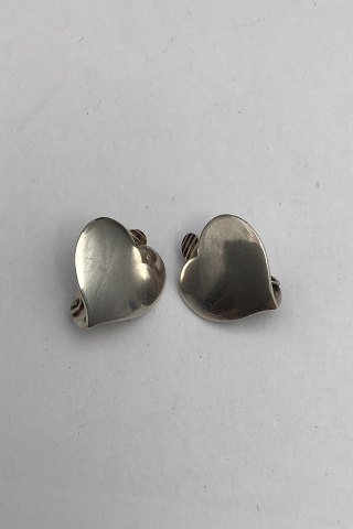 Hans Hansen Sterling Silver Heart Earrings (clips)
