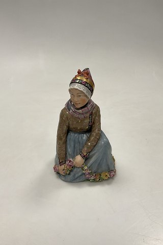 Royal Copenhagen Sitting Girl from Fanø by Carl Martin-Hansen No 12413
