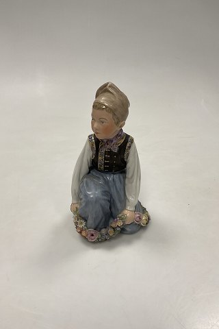 Royal Copenhagen overglaze Figurine Amager Boy No. 12414