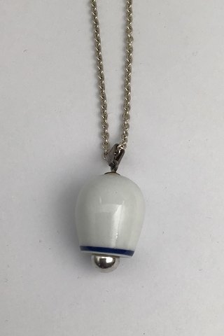 Royal Copenhagen / A. Michelsen Sterling Silver / Porcelain Pendant incl. chain
