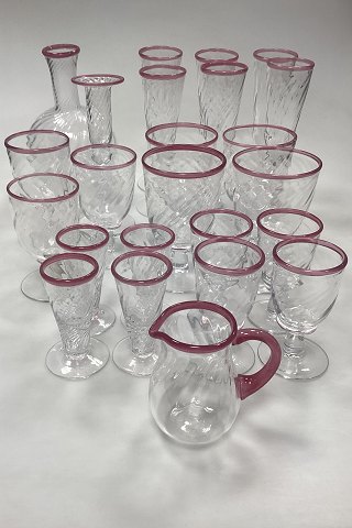 Large set of handmade glasses of 24 pieces