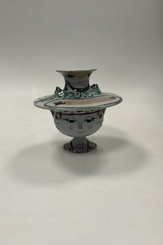 Bjørn Wiinblad Woman Head Vase with Hat as lid No. V13