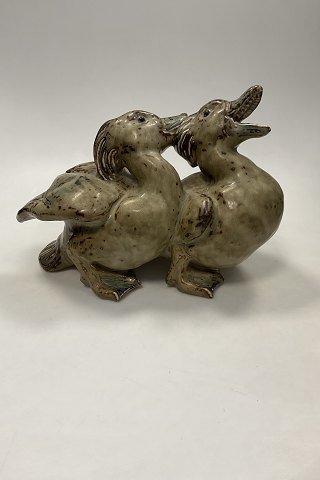Royal Copenhagen Stoneware Figurine 2 fighting Ducks No. 20281