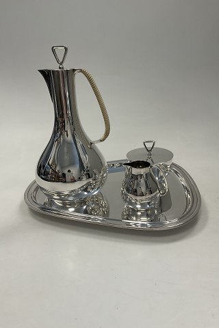 Georg Jensen Sterling Silver Coffee Set with tray No 1015 Sigvard Bernadotte
