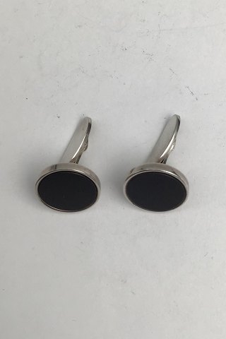 Georg Jensen Sterling Silver Cufflinks No. 201B (Onyx)