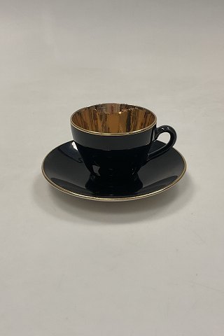 Aluminia Confetti Black Sugar Bowl with Gold
