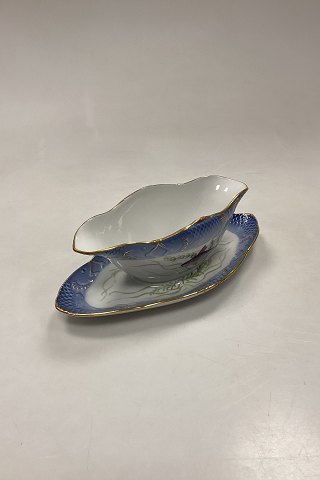 Royal Copenhagen Blue Fish Set Sauce Bowl on a Fixed Dish No. 3003