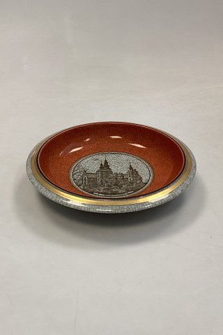 Royal Copenhagen orange/gray  bowl in cracle glaze - Rosenborg