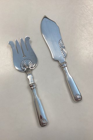 Mussel Fish Serving Flatware in Silver