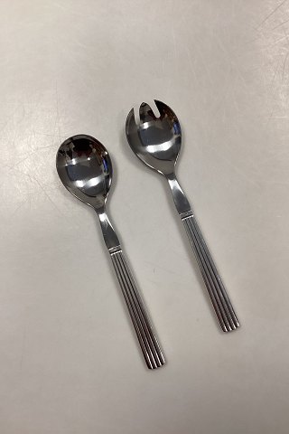 Georg Jensen Bernadotte Sterling Sølv / Steel Salad Set No. 132