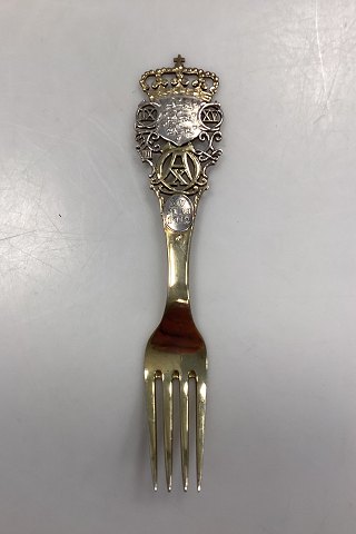 Anton Michelsen Commemorative Fork in Gilded Sterling Silver from 1912