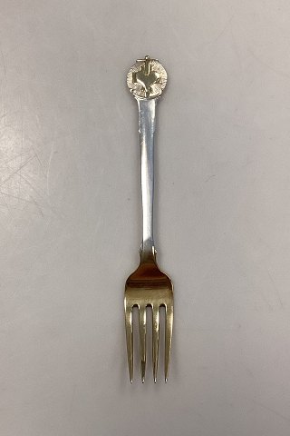 A. Michelsen Commemorative Fork in Partially gilt Sterling Silver.