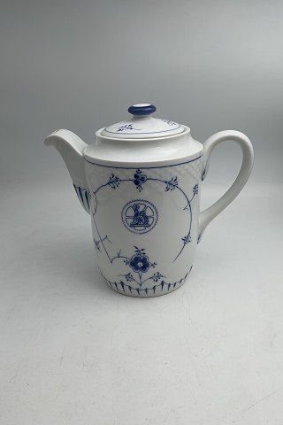 Bing and Grondahl Blue Traditional Blue Fluted Hotel Coffee Pot with Logo No. 1053