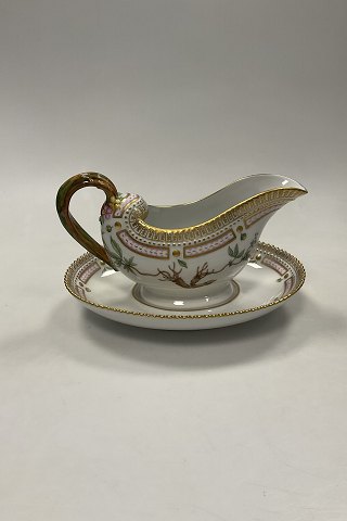 Royal Copenhagen Flora Danica Sauce Boat with attached underplate No 3556