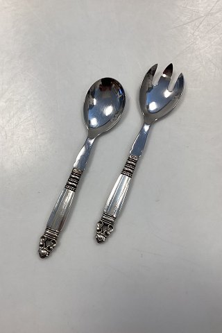 Georg Jensen Acorn Sterling Silver Salad set