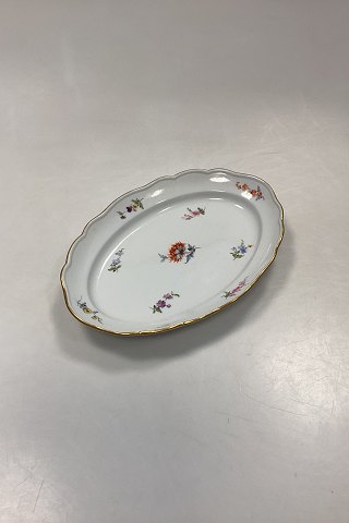 Meissen Porcelain Oval Dish, Small with Flower Design