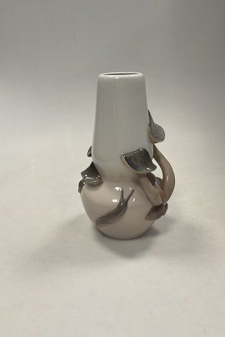 Royal Copenhagen Art Nouveau Vase with Snail and Mushrooms No. 302/192