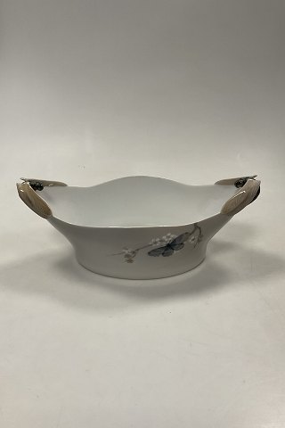 Royal Copenhagen Art Nouveau oval Bowl with Dragonfly Handles and Butterfly decoration No. 1528 / 323