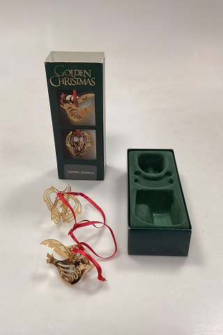 Georg Jensen Golden Christmas Holiday Ornament - Bird and Starry Sky 2000