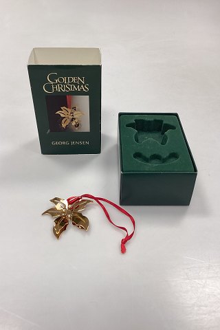 Georg Jensen Golden Christmas Holiday Ornament - Poinsettia 2001