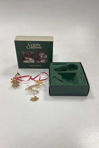 Georg Jensen Golden Christmas Holiday Ornament - Christmas Joy and Shooting Star 2002