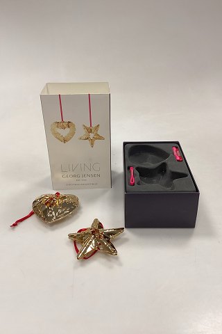 Georg Jensen Christmas Collectibles Ornaments – Heart and Star United with Mistletoe 2015