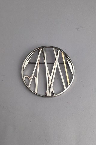 Georg Jensen Sterling Silver + 18 ct Gold Anniversary Brooch