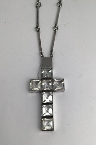Wiwen Nilsson Sterling Silver Necklace with Cross (Rock Crystal)