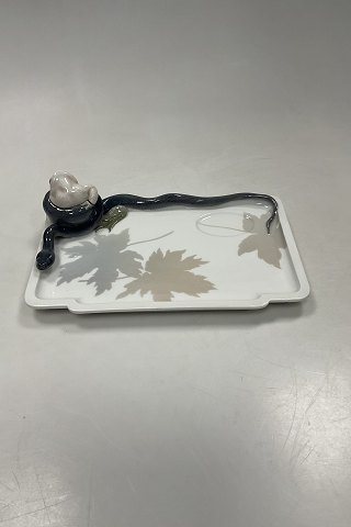 Royal Copenhagen Inkwell Tray No. 19 with Snake and Frog