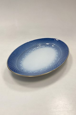 Bing and Grøndahl Blue Tone with Gold Oval Serving Platter No. 16/316