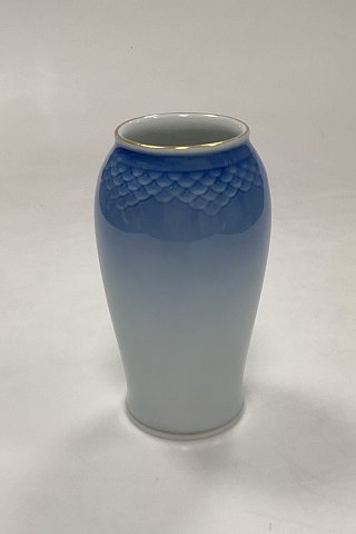 Bing and Grøndahl Blue Tone with Gold Vase No. 201/678