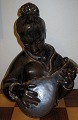 Royal Copenhagen Johannes Hedegaard Stoneware Figurine "Mandolingirl" No 21018