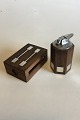 Hans Hansen Palisander and Sterling Silver Matchbox and Lighter