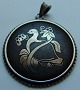 Georg Jensen Iron and Silver pendent with bird motif No 3014