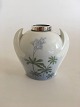 Bing and Grondahl Art Nouveau vase with silver top