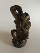 Royal Copenhagen Unique Knud Kyhn Stoneware Figurine of Monkey eating Grapes 
from 1947