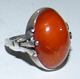 Georg Jensen Sterling Silver Ring with Ambor Vintage from 1933-1944 No 51