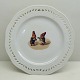 Royal Copenhagen Gnome Moller Plate on Flora Danica Gnomes with duck 1860-1880