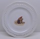 Royal Copenhagen Gnome Moller Plate on Flora Danica Gnome with Pig 1860-1880