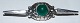Georg Jensen Brooch Sterling Silver with Green Agat No 117B