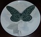 Royal Copenhagen Unique Art Nouveau Wall Charger by Marianne Høst with Butterfly 
No 8376